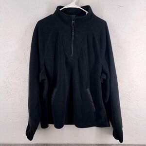 Fabletics Black Fleece Quarter Zip Pullover Activewear Jacket Mens Large